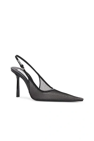 Victoria Beckham Victoria Leather-trimmed Mesh Slingback Pumps In Black