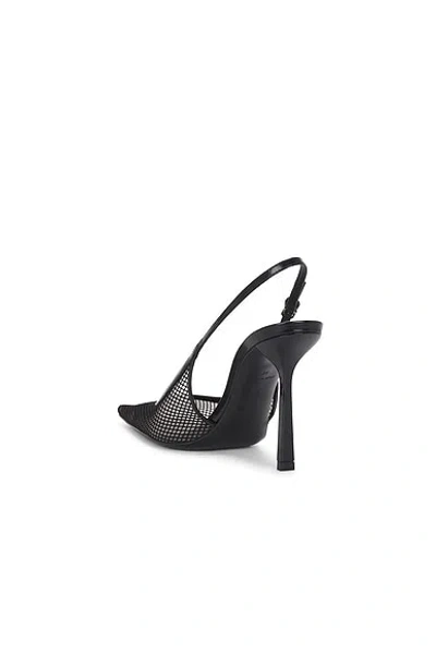 Victoria Beckham Victoria Leather-trimmed Mesh Slingback Pumps In Black