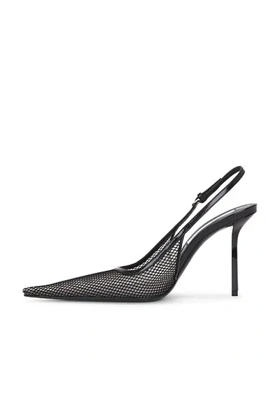 Victoria Beckham Victoria Leather-trimmed Mesh Slingback Pumps In Black