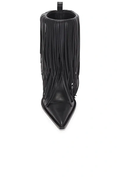 Balenciaga Avenue Fringe Ankle Boots Pointed Toe Pull Tab In Black