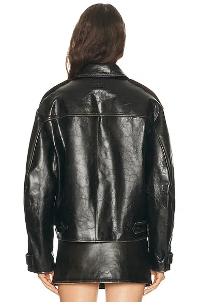Miu Miu Vitello Jacket In Black