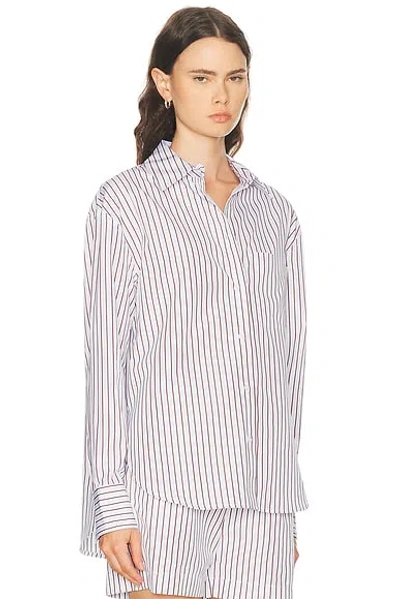 Loulou De Saison Maud Oversized Button Down Top In White