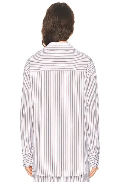 Loulou De Saison Maud Oversized Button Down Top In White