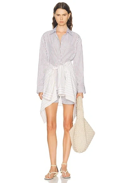 Loulou De Saison Maud Oversized Button Down Top In White