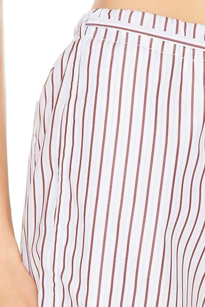 Loulou De Saison Relaxed Fit Shorts With Vertical Brown Stripes