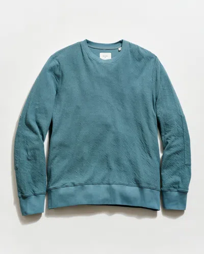 Billy Reid Rib Crinkle Cotton Sweatshirt In Blue