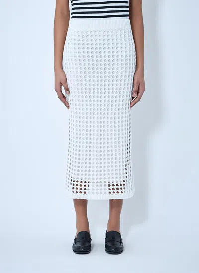 Max Mara Pure Cotton Webbing Mini Skirt With Elasticated Waist In White