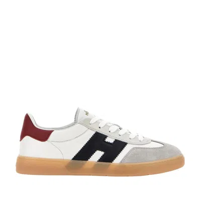 Hogan Cool Leather Sneakers With Nappa And Suede Inserts In White