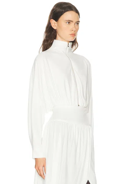 Alaïa Viscose Blend Jacket Draped Design Neckline In White