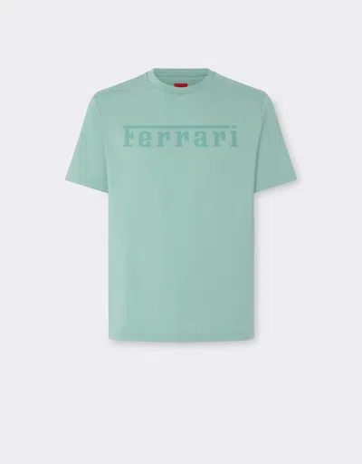Ferrari Cotton T-shirt With  Logo In Brown