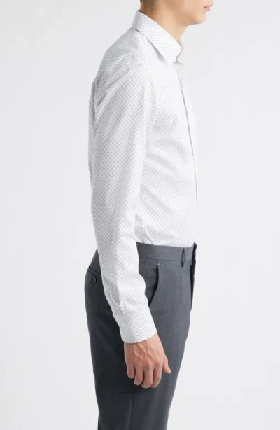 Hugo Boss Boss Hank Kent Slim Fit Stretch Cotton Dresss Shirt In White