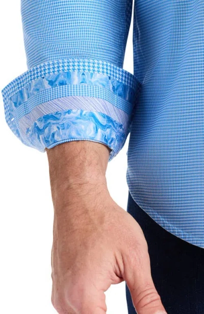Robert Graham Kenmare Long Sleeve Stretch Cotton Button-up Shirt In Blue