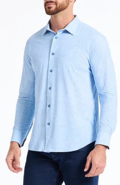 Robert Graham Kenmare Long Sleeve Stretch Cotton Button-up Shirt In Blue