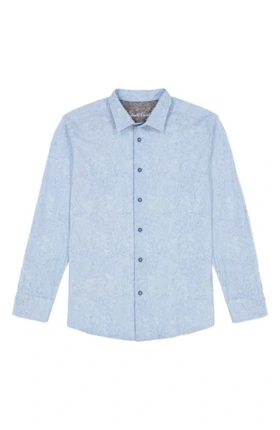 Robert Graham Kenmare Long Sleeve Stretch Cotton Button-up Shirt In Blue