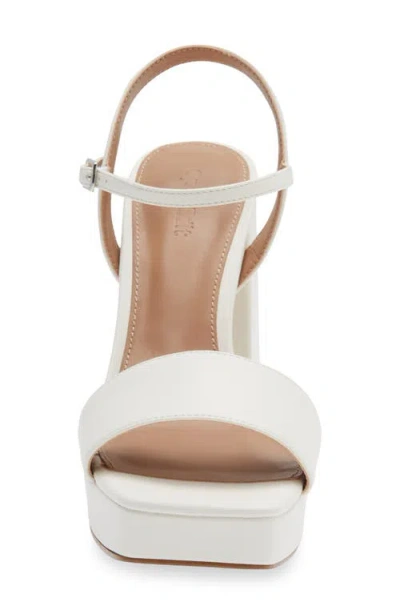 Open Edit Noella Ankle Strap Platform Sandal In White
