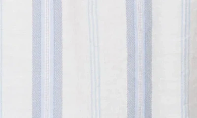 Blu Pepper Stripe Split Neck Top In Blue