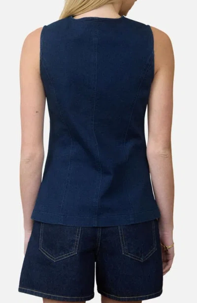 Blu Pepper Button Up Vest In Blue