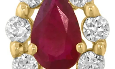 Effy Diamond & Ruby Stud Earrings In Red