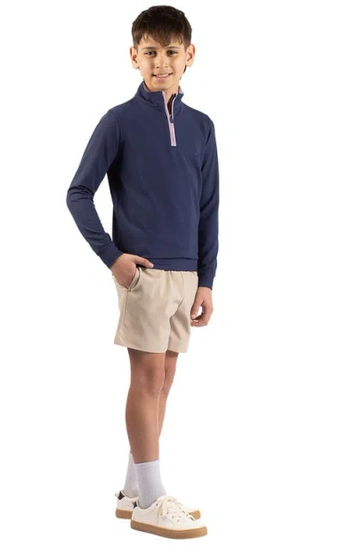 Tailorbyrd Kids' Micro Grid Textured Pullover In Blue