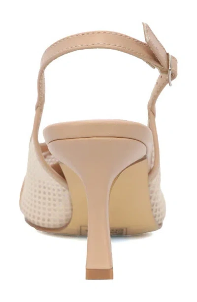 Seven7 Mesh Pointed Toe Slingback Pump In Neutral
