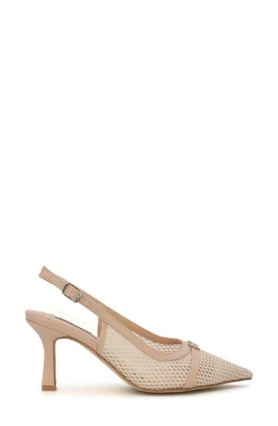 Seven7 Mesh Pointed Toe Slingback Pump In Neutral