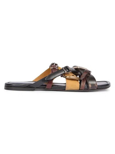 Acne Studios Leather Belts Strap Sandals In Multi