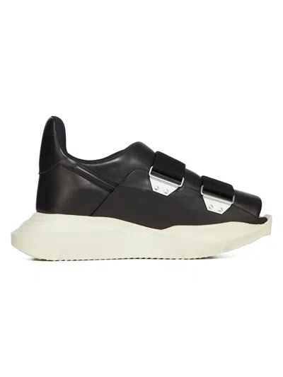 Rick Owens Burritogeth Sneakers Contrast Sole Round Toe In Black