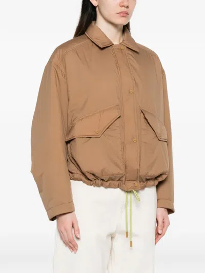 Herno Flap-pocket Padded Jacket In Brown