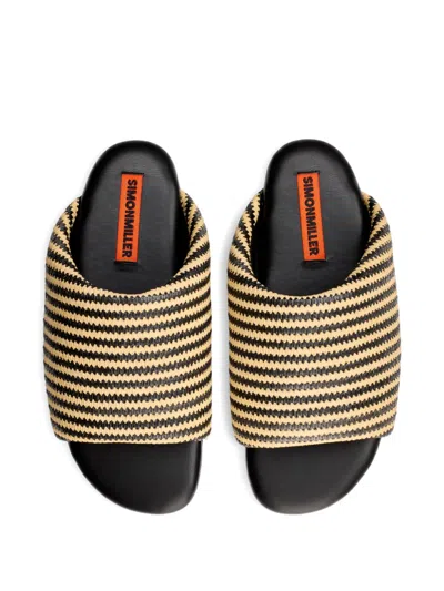 Simon Miller Stripe Bubble Sandals In Brown