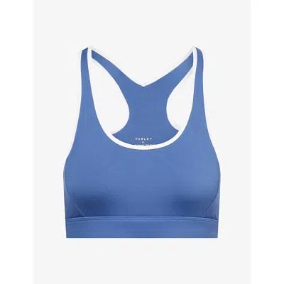 Varley Womens Bijou Blue Freesoft Selma Scoop-neck Sports Bra In Brown