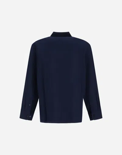 Herno Button-up Long-sleeved Shirt In Blue
