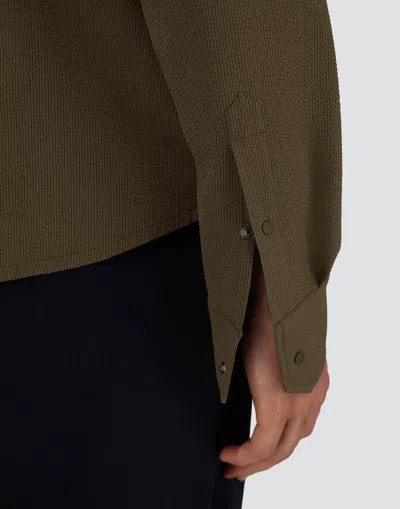 Herno Hemd Aus Seer-crease In Brown