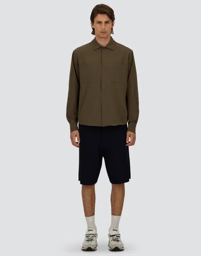 Herno Hemd Aus Seer-crease In Brown