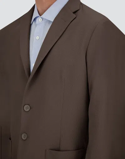 Herno Blazer Aus Seer-crease In Brown