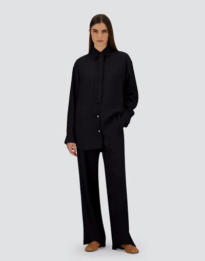 Herno Hemdbluse Aus Textured Viscose In Black