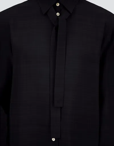 Herno Hemdbluse Aus Textured Viscose In Black