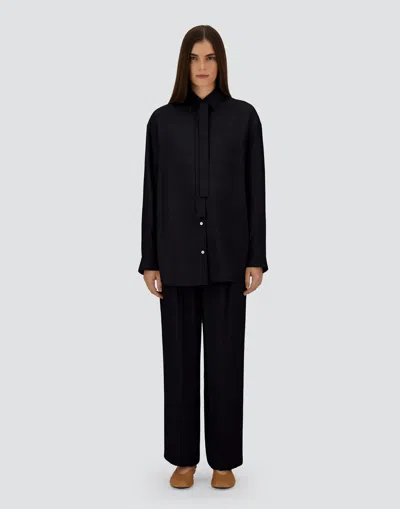 Herno Hemdbluse Aus Textured Viscose In Black