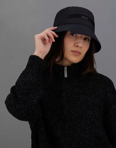 Herno Gore-tex Patch Bucket Hat In Black