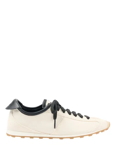 Jacquemus Les Tennis Leather-trimmed Canvas Sneakers In Neutral