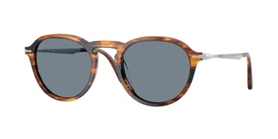 Persol Po3383s 123556 Occhiali Da Sole Marroni Per Uomo In Blue