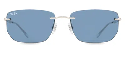 Ray Ban Rimless Rectangle-frame Sunglasses In Metallic