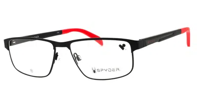 Spyder Rectangular Metal Eyeglasses For Men In Black