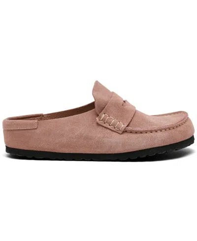 Birkenstock Naples Wrapped Suede Mules In Pink