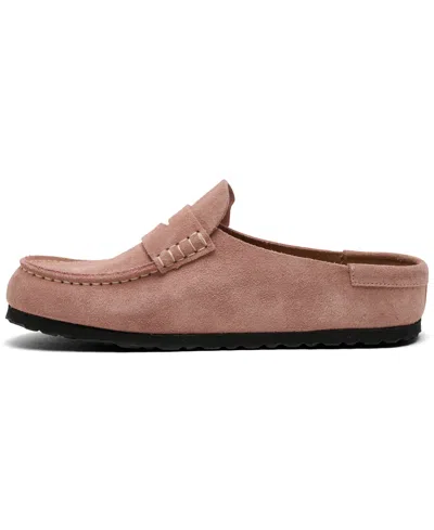 Birkenstock Naples Wrapped Suede Mules In Pink