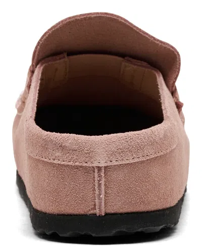 Birkenstock Naples Wrapped Suede Mules In Pink