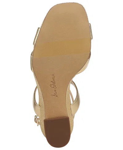 Sam Edelman Davi Ankle Strap Wedge Sandal In Gold