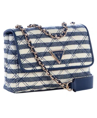 Guess Giully Ii Mini 2 Compartment Flap Bag In Blue
