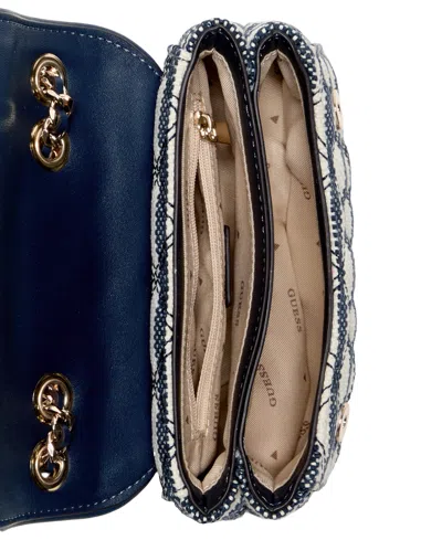 Guess Giully Ii Mini 2 Compartment Flap Bag In Blue
