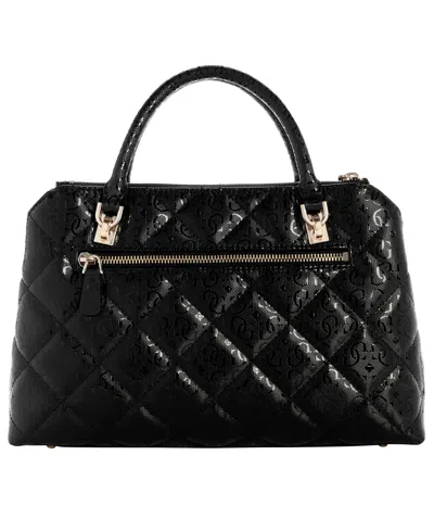 Guess Libby 2-compartment Medium Satchel Bag In Black