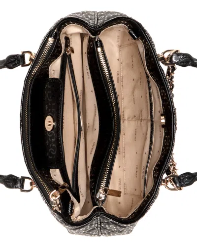 Guess Libby 2-compartment Medium Satchel Bag In Black